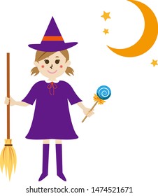 A girl dressed up for Halloween