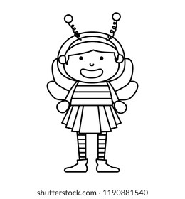 girl dressed up as a halloween bee