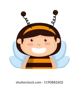 girl dressed up as a halloween bee