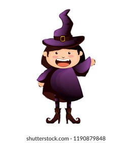 girl dressed up as a halloween witch