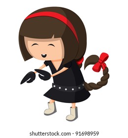 A girl dressed up like a sign of zodiac. Scorpio.