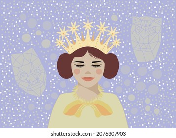Girl dressed as a princess. Masquerade, party, New Year