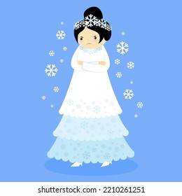 Girl dressed as the Snow Queen