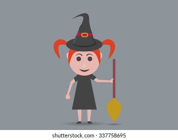 girl dressed as a witch