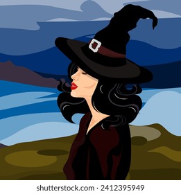 The girl dressed up as a witch for the holiday