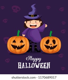 girl dressed up as a witch on halloween