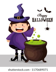 girl dressed up as a witch on halloween