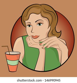 Girl with drink 
