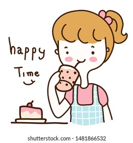 Girl drinking bubble milk tea