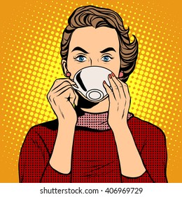 Girl drinking coffee