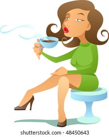 girl drinking coffee