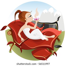 girl drinking coffee