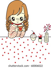 girl drinking coffee