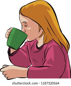 girl drinking milk