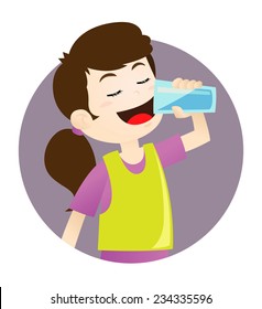 Girl drinking water