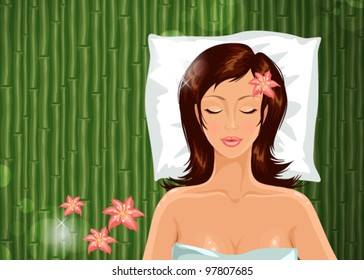 Girl during her spa session