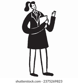 A girl during job at hotel icon vector illustration