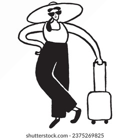 A girl during job at hotel icon vector illustration