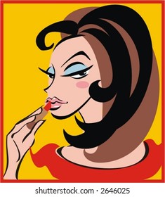 girl dyes lips,logo