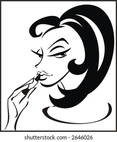 girl dyes lips,logo
