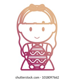girl with easter egg vector illustration