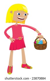 Girl with easter eggs