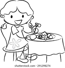  Girl eating