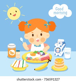 girl eating breakfast