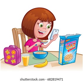 Girl Eating Cereal