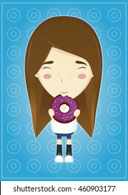 girl eating a donut