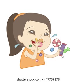 Girl eating snacks, Eating disorder