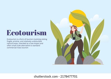 Girl in Ecotourism and Exploring Nature