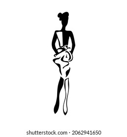 girl in an elegant suit,vector illustration