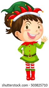 Girl In Elf Costume Illustration