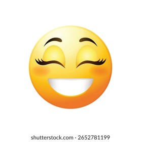 Ilustração de vetor emoticon feminino isolado.