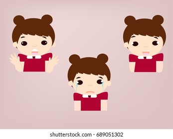 girl emotions vector