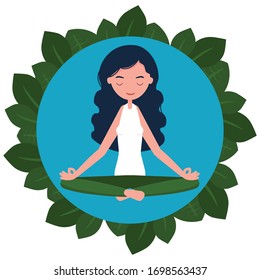 Mädchen beschäftigt sich mit Yoga - eine Illustration für Ihre Kreativität.