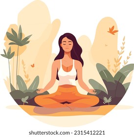 Girl Engaged in a Yoga Session in a Natural Setting