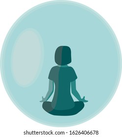 Girl enjoy meditation. Girl do yoga. Vector graphic