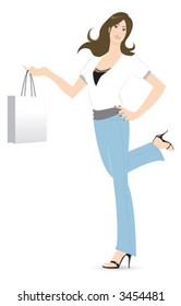 A girl enjoying her shopping time