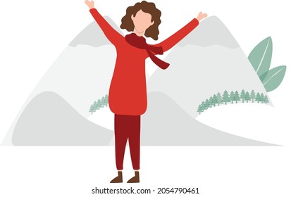 A girl enjoying on christmas.