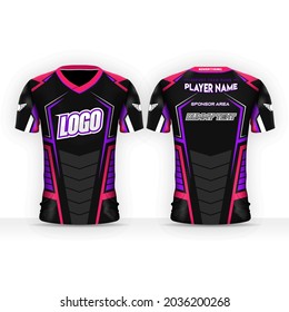 Girl E-sport jersey design concept with dark and cute colors combination