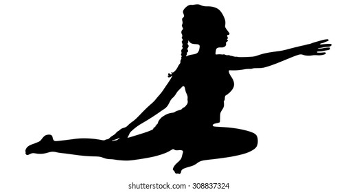 Girl exercising doing yoga