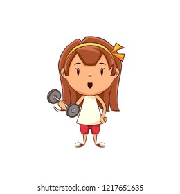 Girl exercising, vector illustration