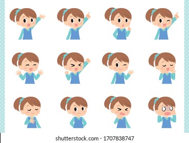 expresión femenina y emociones diversas