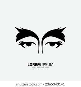 Diseño de ilustración vectorial de la plantilla de logotipo Girl Eye. Icono vectorial de la plantilla de logotipo ocular