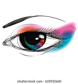 Girl eye with make up