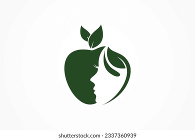 Girl Face and apple Logo combination