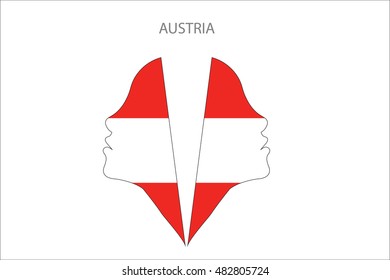 Girl face with AUSTRIA flag vector