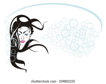 Girl face with circles